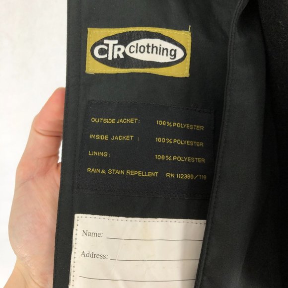 CTR Clothing Men's Size Medium Black Winter 3 in 1 Overcoat Jacket - Picture 15 of 15